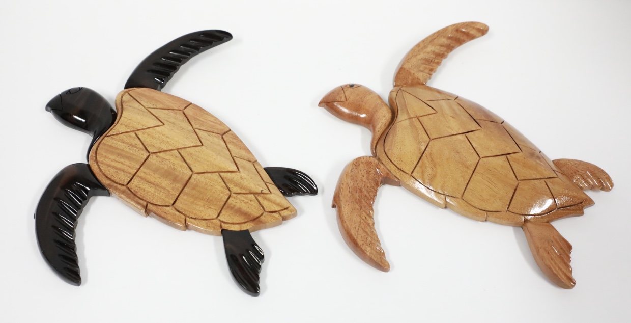 Wood flat turtle wall decor